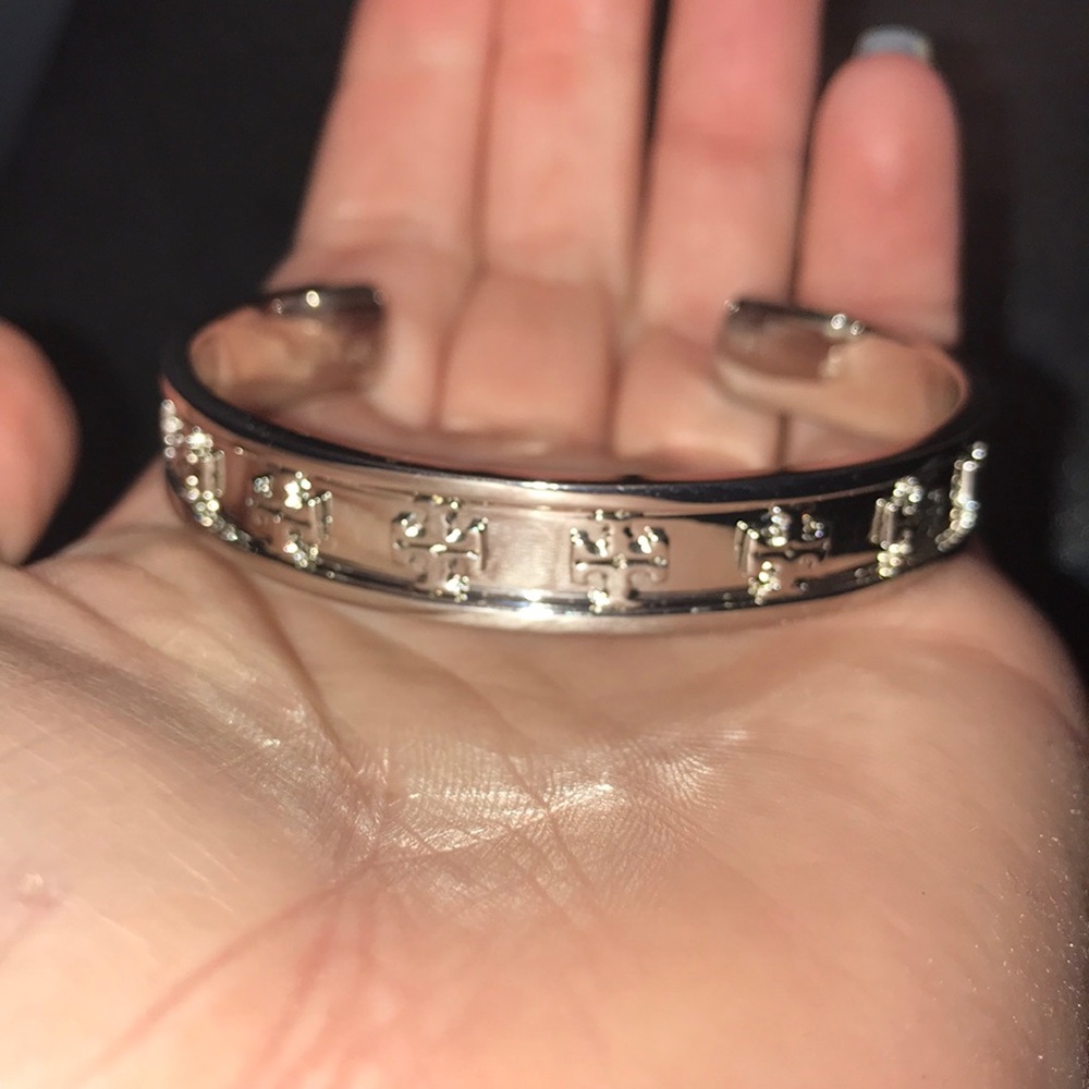 Authentic Tory Burch silver bangle bracelet